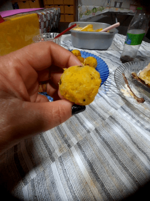 Bolinho de batata com frango